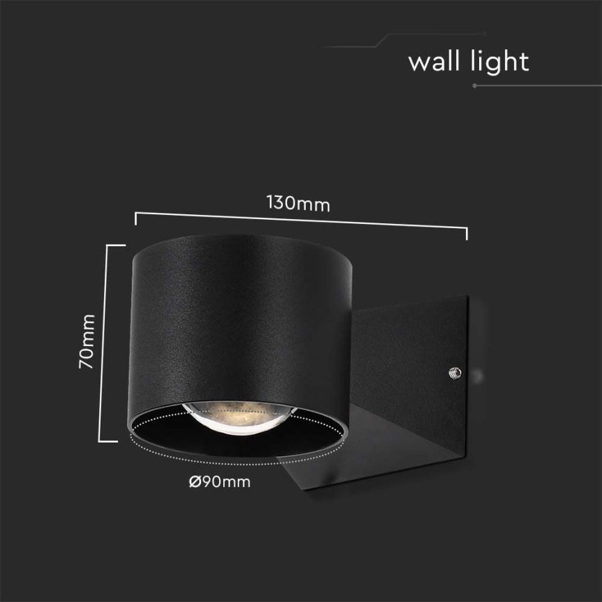 Aplique LED de exterior LED/5W/230V 4000K IP65 negro