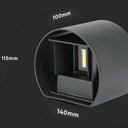 Aplique LED de exterior LED/6W/230V 4000K IP65 negro