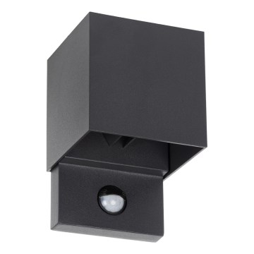 Aplique LED de exterior REKA con sensor de movimiento y crepúsculo LED/7W/230V, IP54, antracita, rectangular