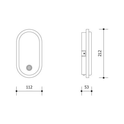 Aplique de pared LED para exterior con sensor de movimiento y sensor crepuscular OVAL LED/10W/230V IP65 blanco