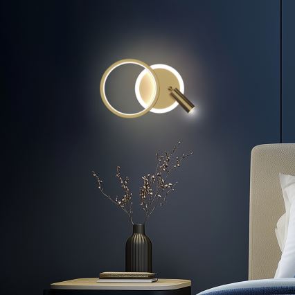 Aplique LED de pared MONET LED/15W/230V dorado