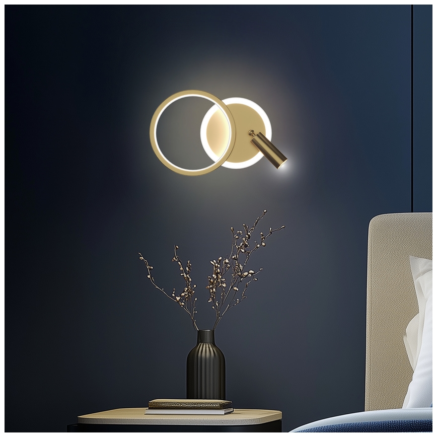 Aplique LED de pared MONET LED/15W/230V dorado