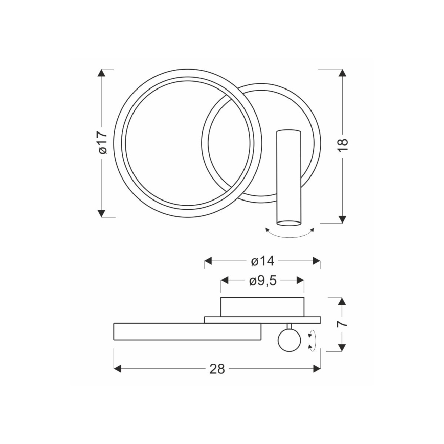 Aplique LED de pared MONET LED/15W/230V dorado