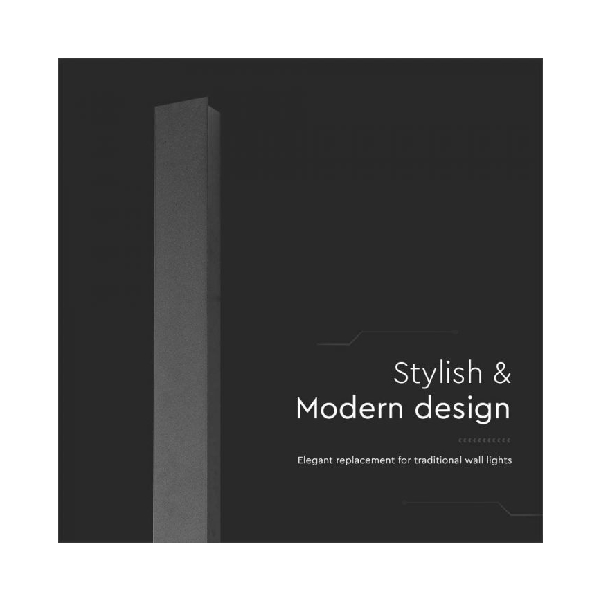 Aplique LED de pared para exterior/10W/230V 3000K IP65 51 cm negro