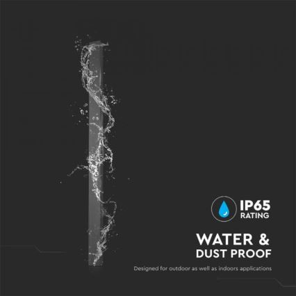 Aplique LED de pared para exterior, 23W, 230V, 4000K, IP65, 141 cm, antracita