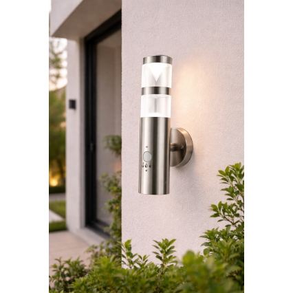Aplique LED para exterior con sensor de movimiento 1xGU10/5W/230V IP44 cromo mate