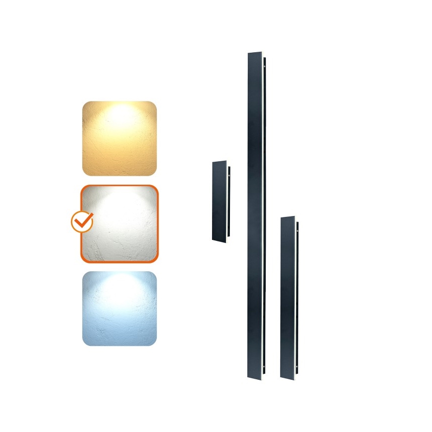 Aplique LED de pared para exterior MIRANA LED/12W/230V 4000K IP44 60 cm negro