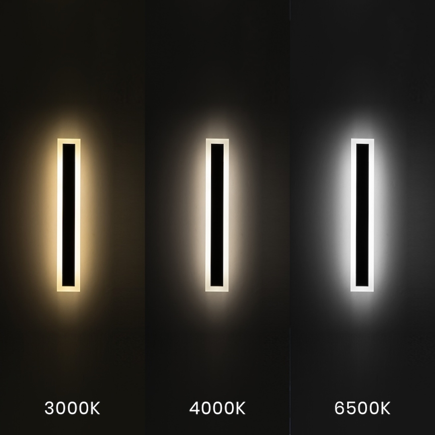 Aplique LED de pared para exterior WOW LED/20W/230V 3000/4000/6500K 60 cm IP54 negro