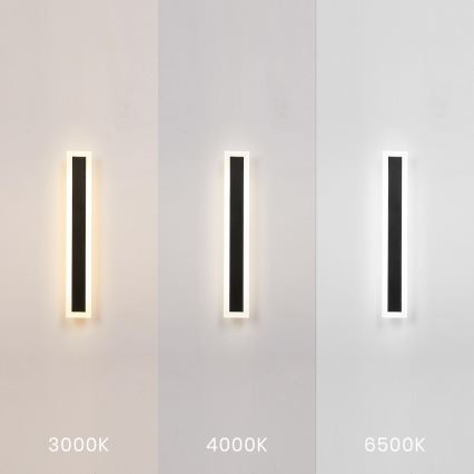 Aplique LED de pared para exterior WOW LED/20W/230V 3000/4000/6500K 60 cm IP54 negro
