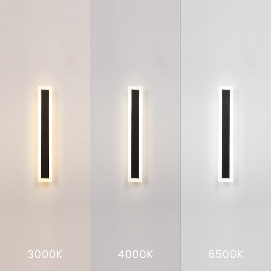 Aplique LED de pared para exterior WOW LED/20W/230V 3000/4000/6500K 60 cm IP54 negro