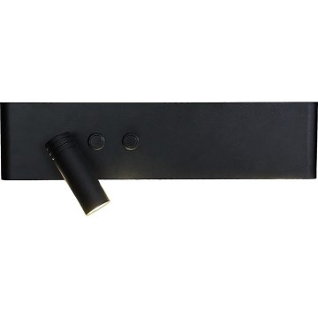 Aplique LED de pared RESORT LED/10W/230V + LED/3W, negro, izquierdo