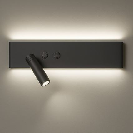 Aplique LED de pared RESORT LED/10W/230V + LED/3W, negro, izquierdo