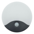Aplique LED exterior con sensor de movimiento, 18W, 230V, IP44, blanco