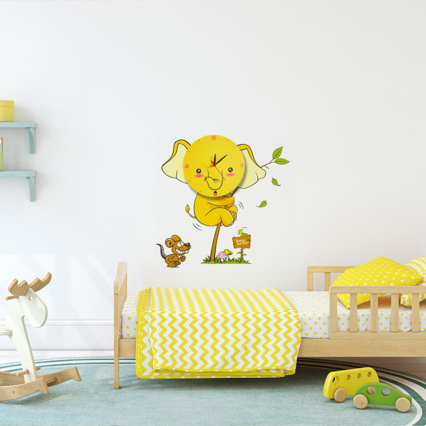 Aplique LED infantil con reloj 1xLED/1W/3xAAA