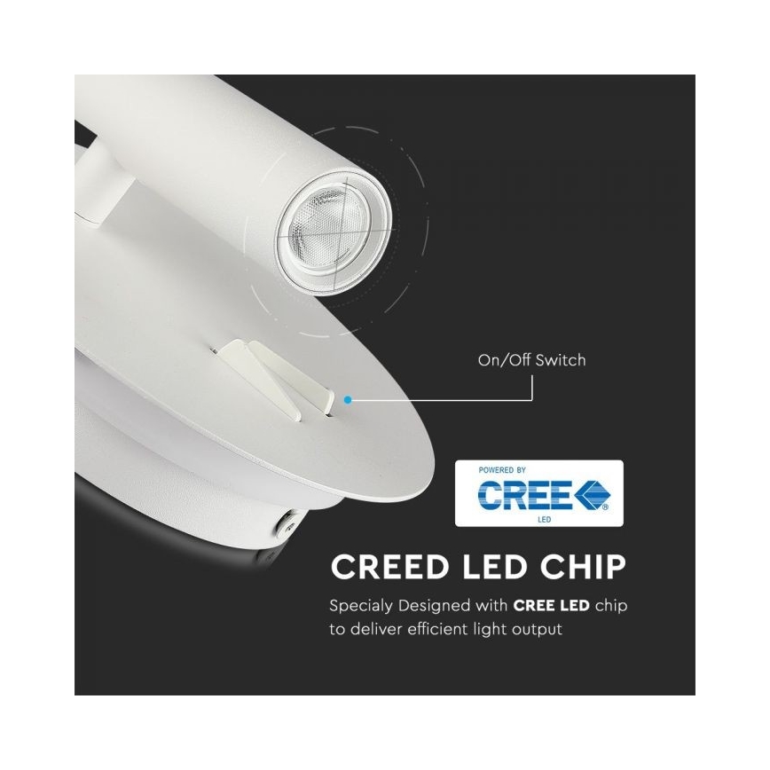 Aplique LED LED/3W/230V + LED/6W/230V 3000K blanco