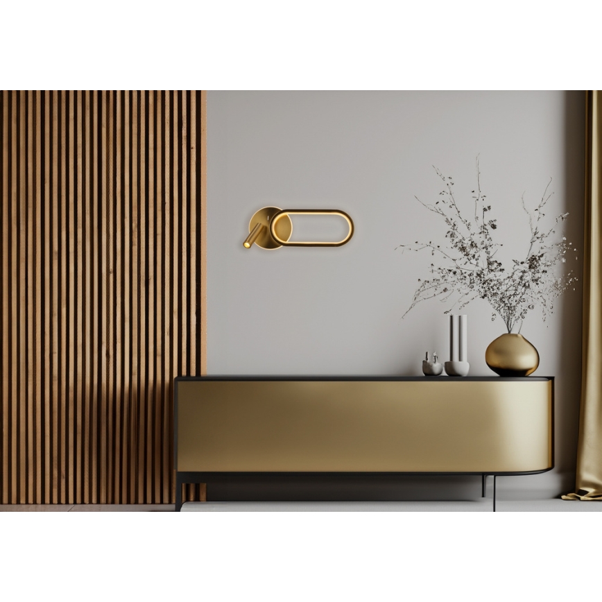 Aplique LED MONET LED/13W/230V + LED/2W 3000/4000/6000K dorado