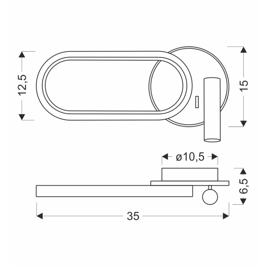Aplique LED MONET LED/13W/230V + LED/2W 3000/4000/6000K dorado