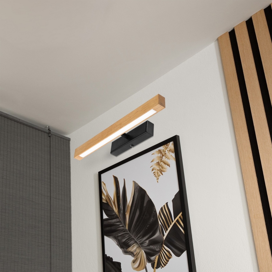 Aplique LED para cuadros VERDE LED/5,5W/230V 3000K 46 cm roble/negro