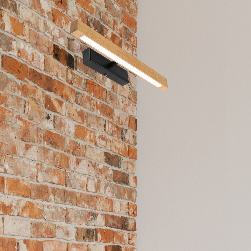 Aplique LED para cuadros VERDE LED/5,5W/230V 3000K 46 cm roble/negro