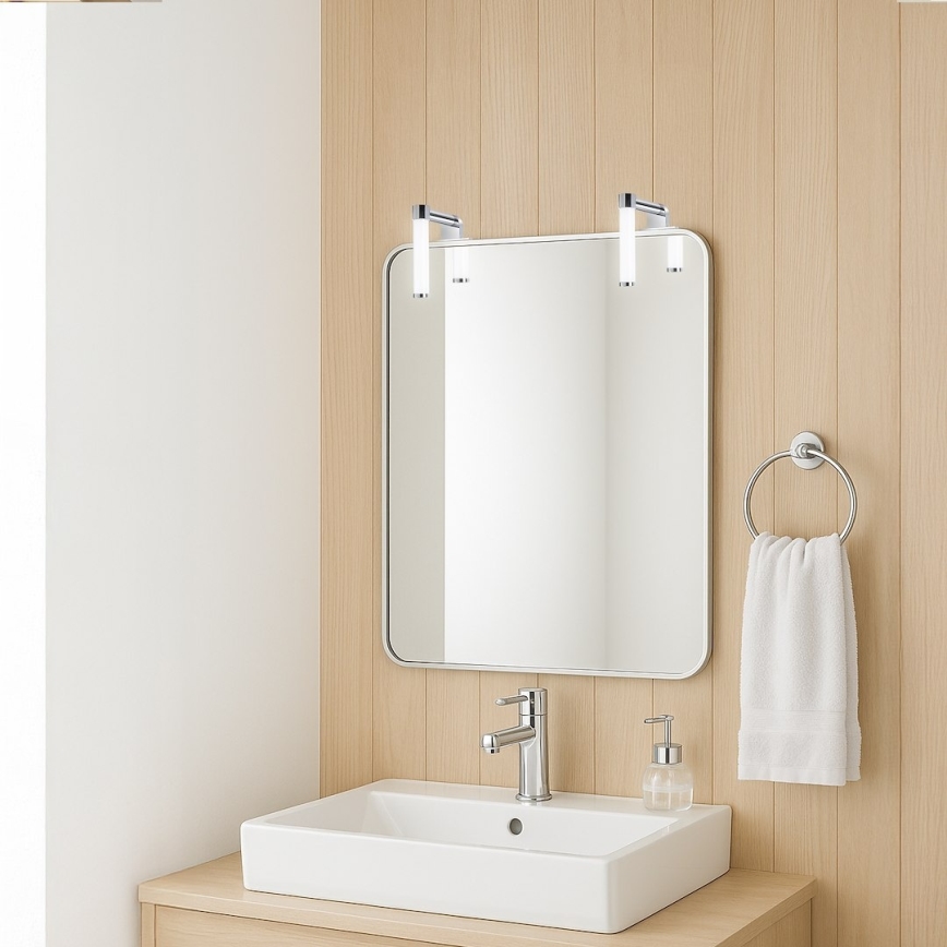 Aplique LED para espejo de baño APA MINI, 4W, 230V, IP44, cromo brillante