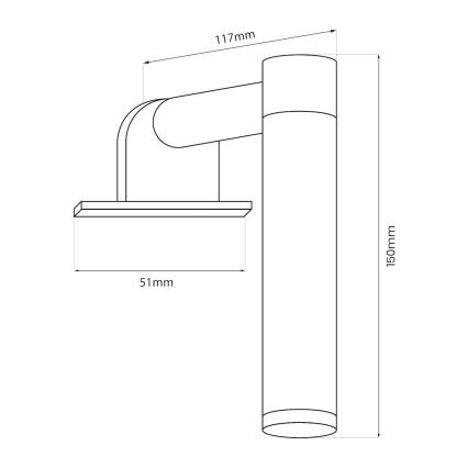 Aplique LED para espejo de baño APA MINI, 4W, 230V, IP44, cromo brillante