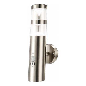 Aplique LED para exterior con sensor de movimiento 1xGU10/5W/230V IP44 cromo mate