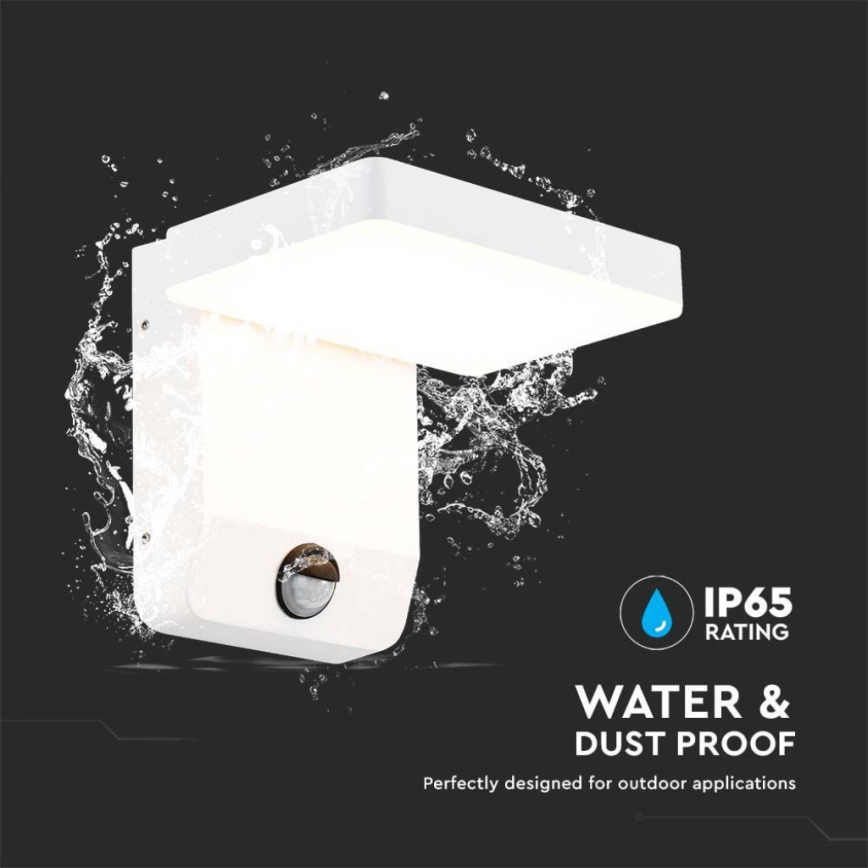 Aplique LED flexible de exterior con sensor LED/17W/230V IP65 4000K blanco