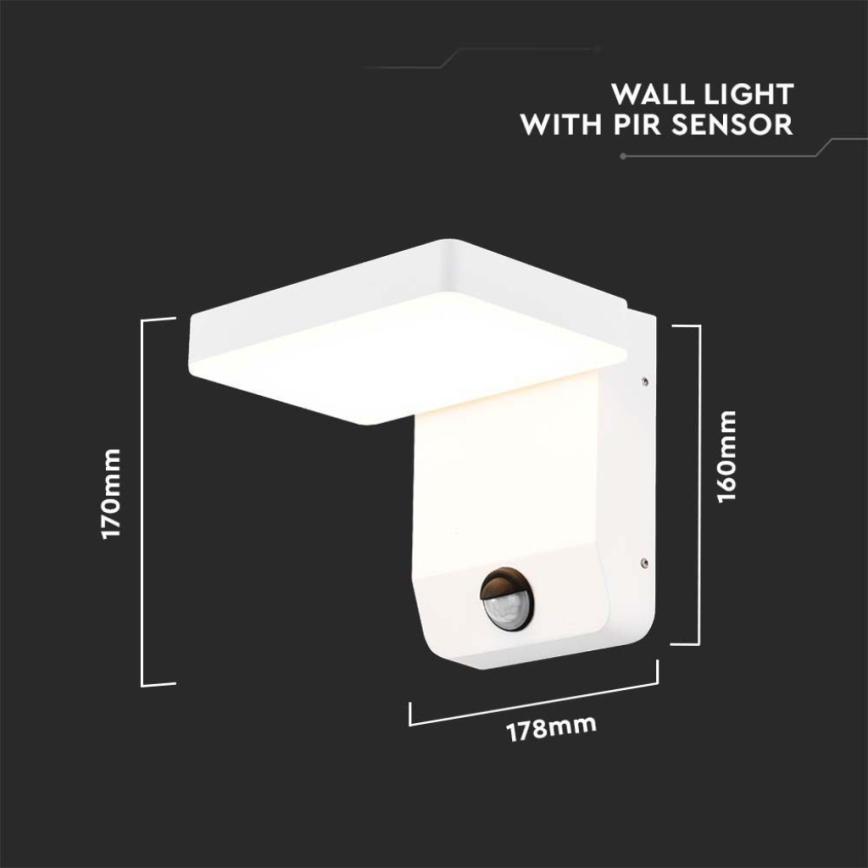 Aplique LED flexible de exterior con sensor LED/17W/230V IP65 4000K blanco