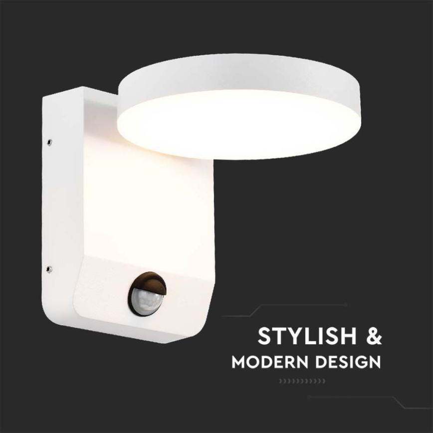 Aplique LED flexible de exterior con sensor LED/17W/230V IP65 4000K blanco