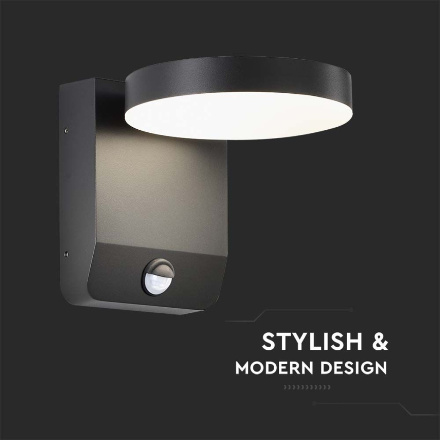 Aplique LED flexible de exterior con sensor LED/17W/230V IP65 4000K negro