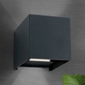 Aplique LED para exterior CUBE 2xLED/3W/230V IP54 antracita