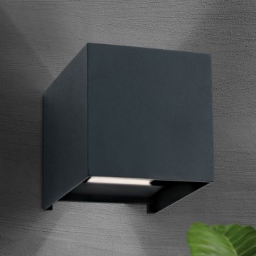 Aplique LED para exterior CUBE 2xLED/3W/230V IP54 antracita