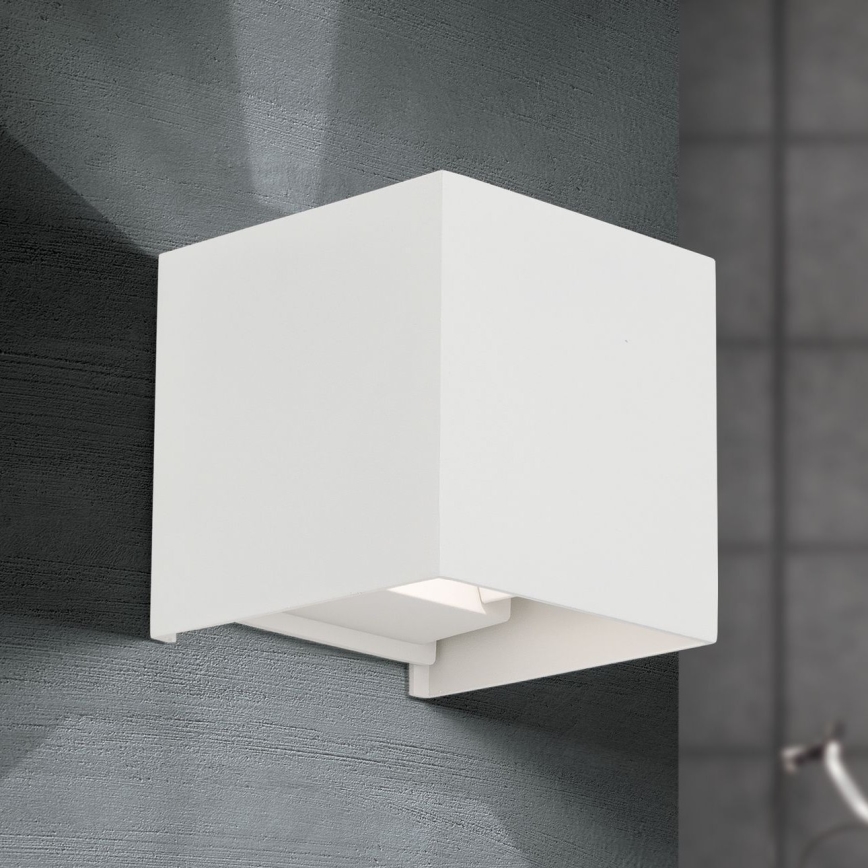 Aplique LED para exterior CUBE 2xLED/3W/230V IP54 blanco