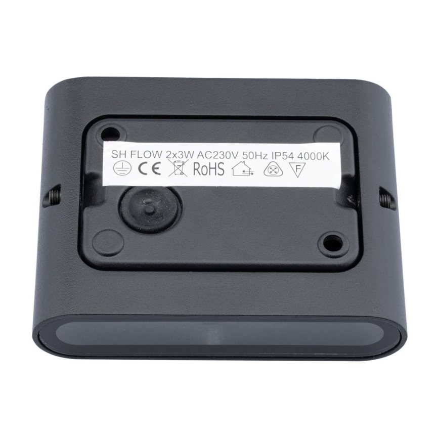 Aplique LED para exterior FLOW 2xLED/3W/230V IP54 negro