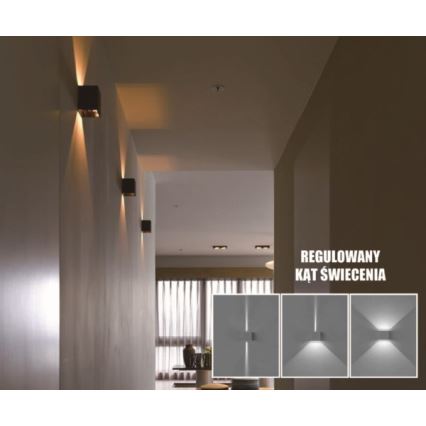 Aplique LED para exterior KREON 2xLED/3W/230V IP54 4000K negro