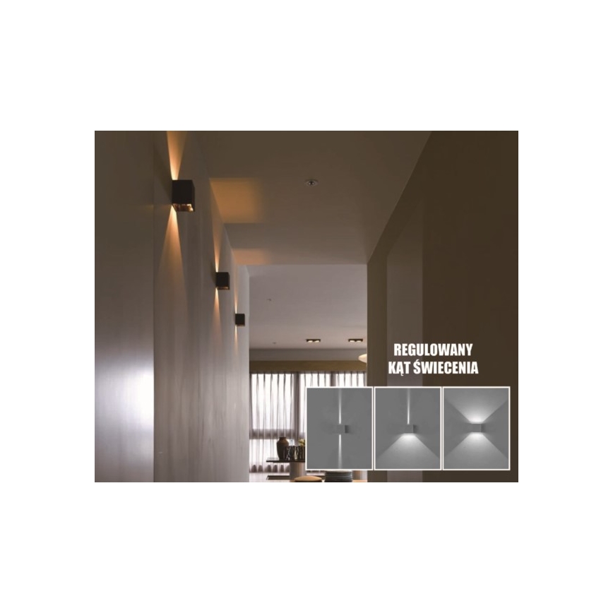 Aplique LED para exterior KREON 2xLED/3W/230V IP54 4000K negro