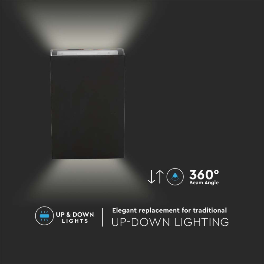 Aplique LED para exterior LED/4W/230V 3000K IP65 negro