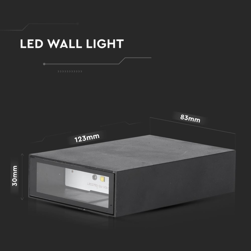 Aplique LED para exterior LED/4W/230V 3000K IP65 negro