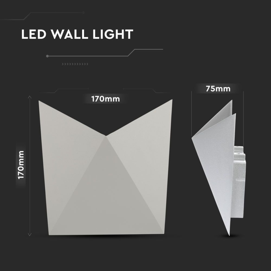 Aplique LED para exterior LED/5W/230V 4000K IP65 gris
