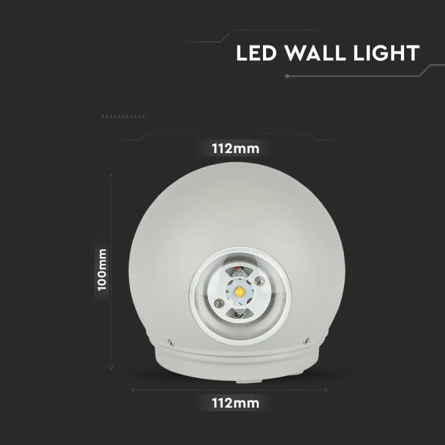 Aplique LED para exterior LED/6W/230V 3000K IP65 gris