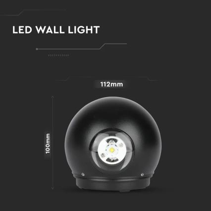 Aplique LED para exterior LED/6W/230V 3000K IP65 negro