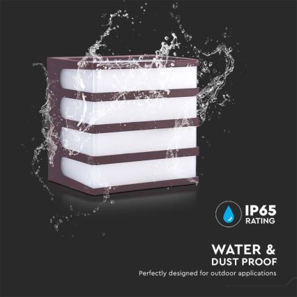 Aplique LED para exterior LED/8W/230V IP65 4000K marrón