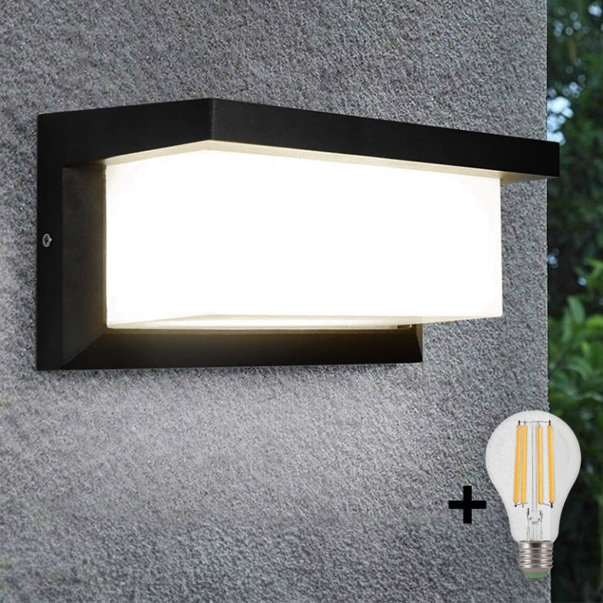 Aplique LED para exterior NEELY 1xE27/9W/230V 3000K IP54 negro