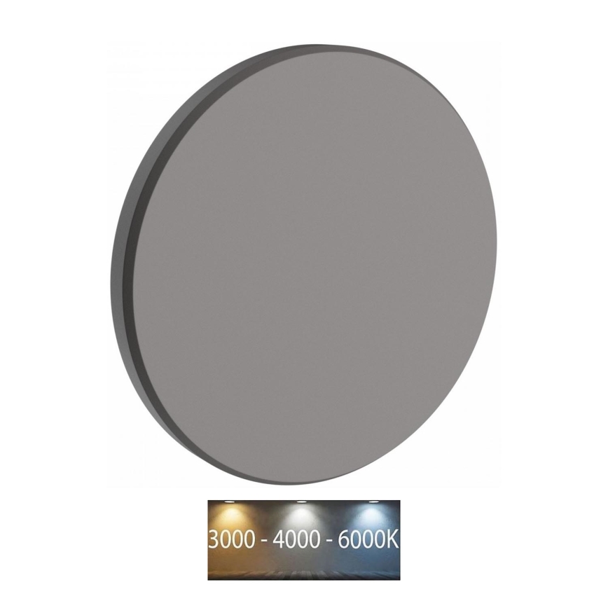 Aplique LED para exterior PIATTA LED/12W/230V 3000/4000/6000K diá. 18 cm IP44 gris