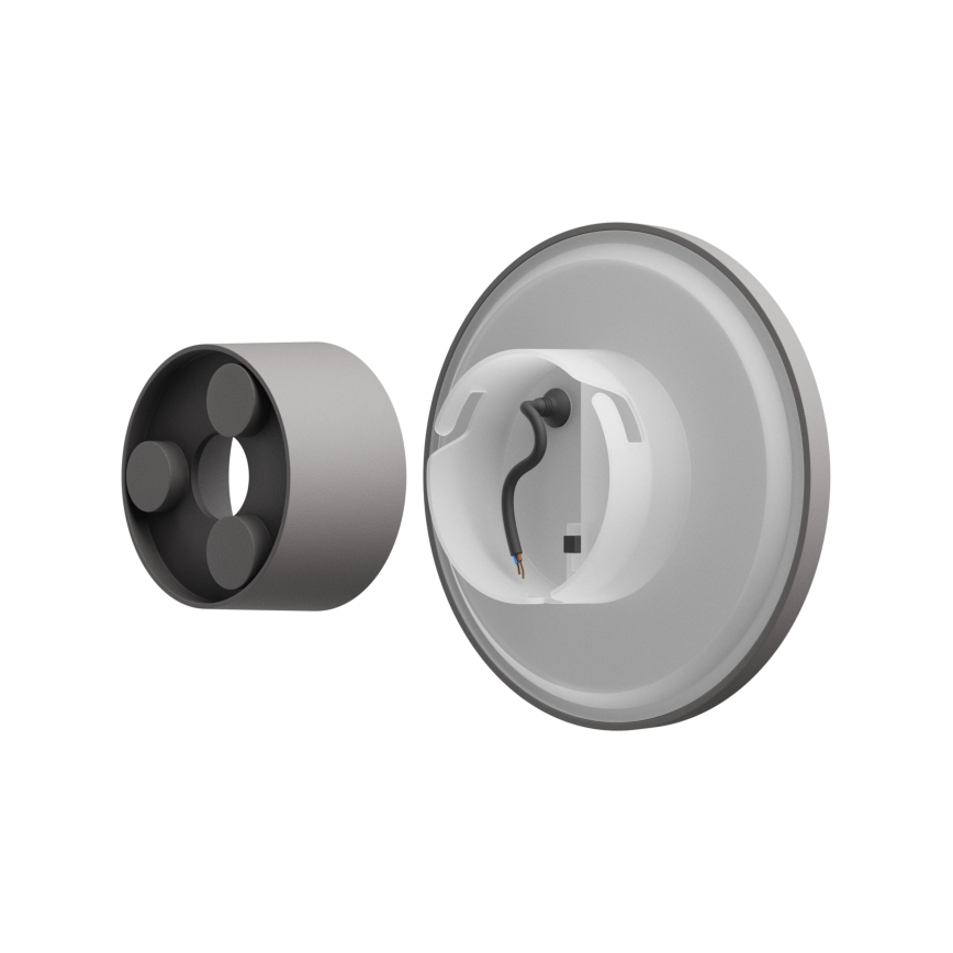 Aplique LED para exterior PIATTA LED/12W/230V 3000/4000/6000K diá. 18 cm IP44 gris