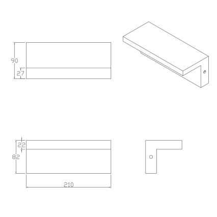 Aplique LED para exterior TESA LED/10W/230V IP54 negro