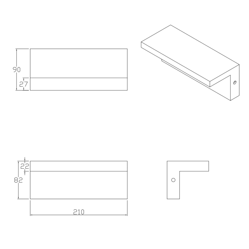 Aplique LED para exterior TESA LED/10W/230V IP54 negro