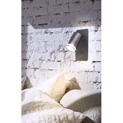 Aplique LED PARIS 1xGU10/10W/230V + LED/6W/230V negro