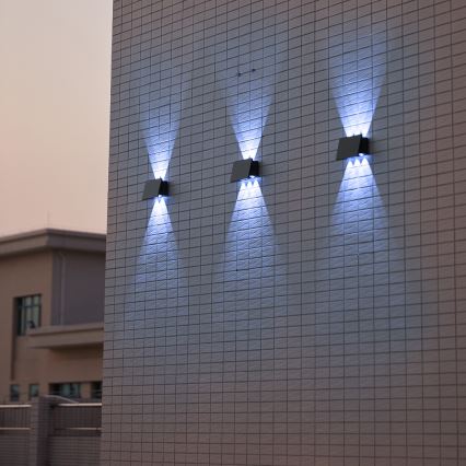 Aplique LED solar ALF LED/4W/1200 mAh 6000K IP54 negro