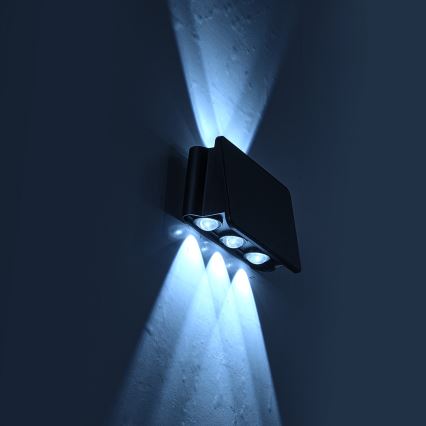Aplique LED solar ALF LED/4W/1200 mAh 6000K IP54 negro